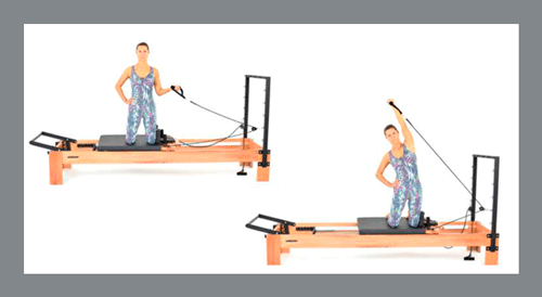 Unilateral-Shoulder-Press-with-Inclination - Exercícios de Pilates no Reformer