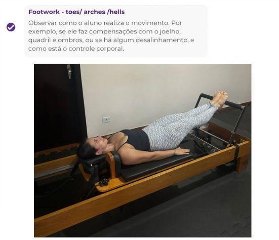 avaliação inicial no Pilates footwork